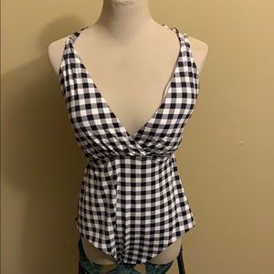 NEW black & white checker one piece swim suit